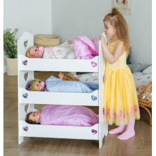 Кроватка трехэтажная для кукол реборн 60 см, арт. М004